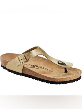 Birkenstock gizeh bs gold sandals thongs nib sz 40 narrow/med